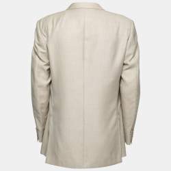 Christian Dior Vintage Cream Wool & Silk Single-Breasted Blazer XL