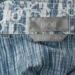 Pre Owned Dior Homme Blue Oblique Denim Pocketed Shirt S