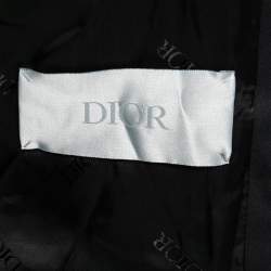 Dior Black Gabardine Monogram Trim Detail Zip-Up Jacket XL