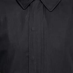 Dior Black Gabardine Monogram Trim Detail Zip-Up Jacket XL
