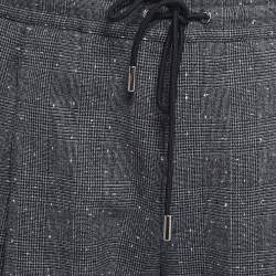 Dior Grey Checked Patterned Wool Jogger Pants L
