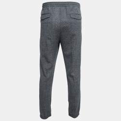 Dior Grey Checked Patterned Wool Jogger Pants L