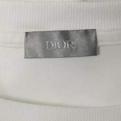 Dior X Jordan White Cotton Logo Embroidered T-Shirt S
