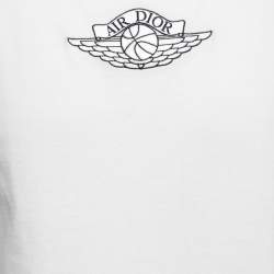 Dior X Jordan White Cotton Logo Embroidered T-Shirt S