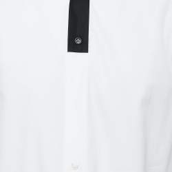 Dior Homme White Cotton Bee Embroidered Contrast Collar Shirt L