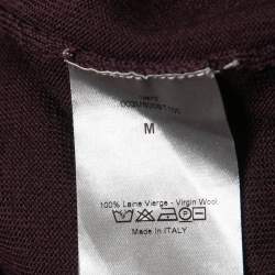 Pre Owned Dior Homme Plum Purple Wool V-Neck Jumper M