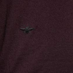 Pre Owned Dior Homme Plum Purple Wool V-Neck Jumper M