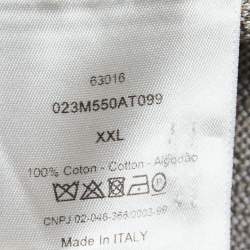 Dior Brown & Grey Oblique Logo Jacquard Knit Button Front Shirt XXL