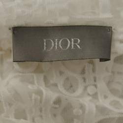 Dior White Oblique Sheer Long Sleeve T-Shirt S