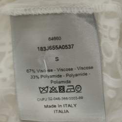 Dior White Oblique Sheer Long Sleeve T-Shirt S