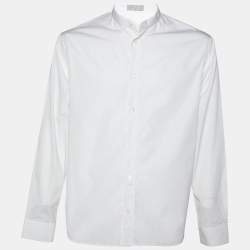 Pre Owned Dior  Homme White Double Layered Cotton Button Front Shirt M