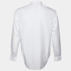 Pre Owned Dior  Homme White Double Layered Cotton Button Front Shirt M