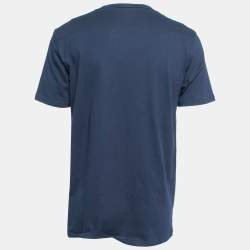 Dior Homme Navy Blue Bee Embroidered Cotton Crew Neck T-Shirt M