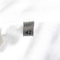Pre Owned Dior Homme White Bee Embroidered Cotton Short Sleeve Shirt XL