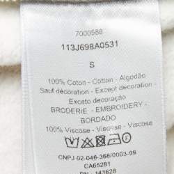 Dior Grey Logo Embroidered Cotton Hoodie S