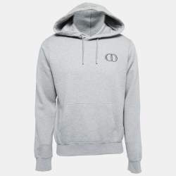 Dior Grey Logo Embroidered Cotton Hoodie S Dior | TLC