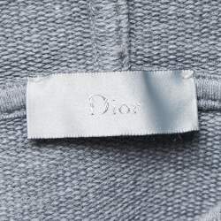 Dior Grey Cotton Patch Detail Hoodie L