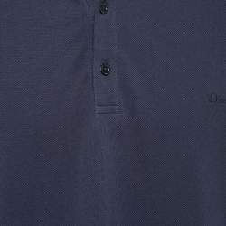 Pre Owned Dior Navy Blue Cotton Pique Polo T-Shirt XXL