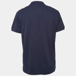 Pre Owned Dior Navy Blue Cotton Pique Polo T-Shirt XXL