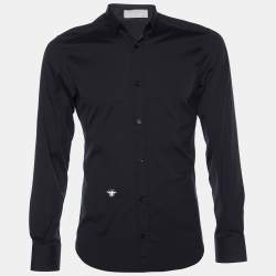 Pre Owned Dior Homme Black Cotton Blend Button Front Shirt S