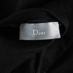 Pre Owned Dior Homme Black Cotton Knit V-Neck T-Shirt L