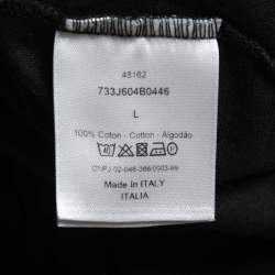 Pre Owned Dior Homme Black Cotton Knit V-Neck T-Shirt L