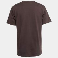 Pre Owned Dior Homme Brown Cotton CD Icon Embroidered Crew Neck T-Shirt M