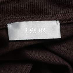 Pre Owned Dior Homme Brown Cotton CD Icon Embroidered Crew Neck T-Shirt M