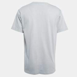 Dior Homme X Daniel Arsham Grey Eroded Logo Print Cotton Crew Neck T-Shirt M