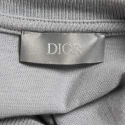 Dior Homme X Daniel Arsham Grey Eroded Logo Print Cotton Crew Neck T-Shirt M