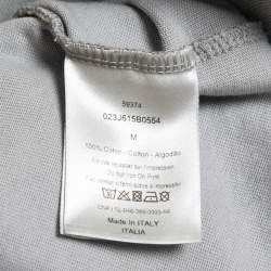 Dior Homme X Daniel Arsham Grey Eroded Logo Print Cotton Crew Neck T-Shirt M