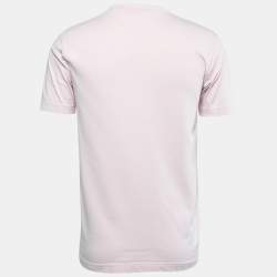 Dior Homme Pink Cotton CD Icon Embroidered Crew Neck T-Shirt XS