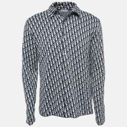 Dior Homme Navy Blue Dior Oblique Cotton Jacquard Overshirt M