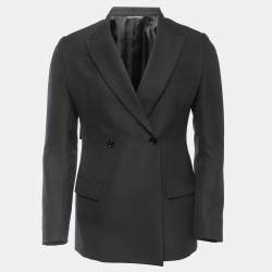 Dior Black Wool Blend Double Breasted Blazer XS