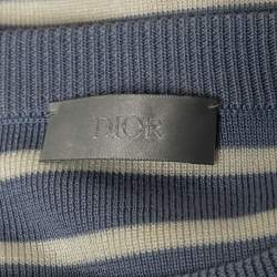 Pre Owned Dior Purple Striped Knit Crew Neck Half Sleeve T-Shirt XS