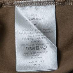 Dior Military Green Logo Embroidered Cotton Short Sleeve T-Shirt M