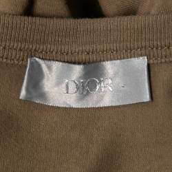 Dior Military Green Logo Embroidered Cotton Short Sleeve T-Shirt M