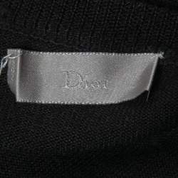 Dior Black Wool Button Front Cardigan L