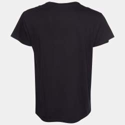 Dior Homme Black Cotton Knit Trim Detail T-Shirt L