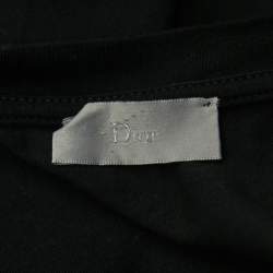 Dior Black Logo Print Cotton Crew Neck Half Sleeve T-Shirt XL