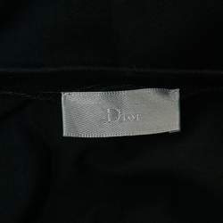 Dior Black Bee Script Print Cotton Half Sleeve T-Shirt XS