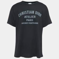 Dior Black Logo Print Cotton Half Sleeve T-Shirt 3XL