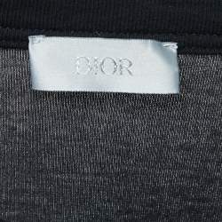 Dior Black Logo Print Cotton Half Sleeve T-Shirt 3XL