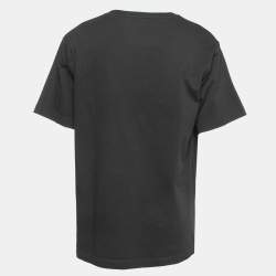 Dior Black Logo Embroidered Cotton Half Sleeve T-Shirt 3XL