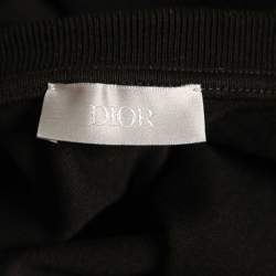 Dior Black Logo Embroidered Cotton Half Sleeve T-Shirt 3XL