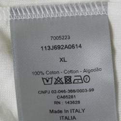 Dior White Oblique Jacquard Terry Cotton Relaxed Fit T-Shirt XL