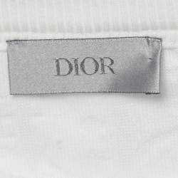 Dior White Oblique Jacquard Terry Cotton Relaxed Fit T-Shirt XL