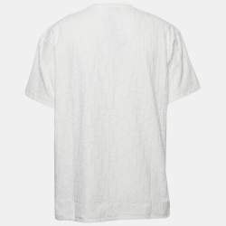 Dior White Oblique Jacquard Terry Cotton Relaxed Fit T-Shirt XL