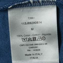 Dior Blue Oblique Jacquard Terry Cotton Relaxed Fit T-Shirt M