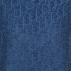 Dior Blue Oblique Jacquard Terry Cotton Relaxed Fit T-Shirt M